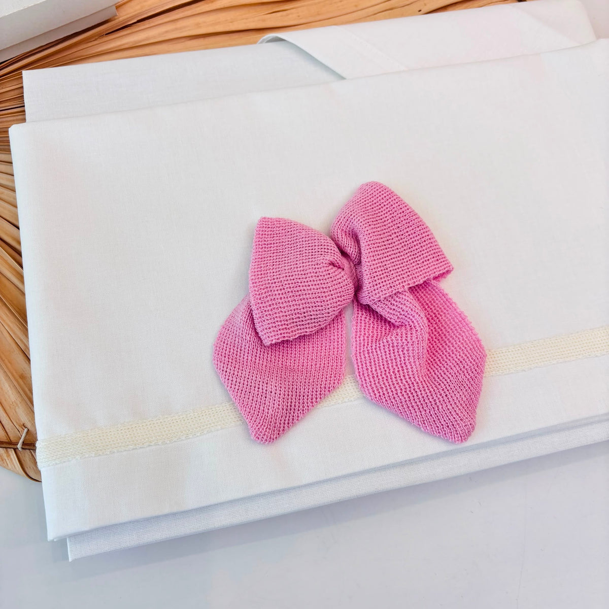 Set Lenzuola 100% Cotone Panna Rosa Bebe' Margo' - Noi da piccoli