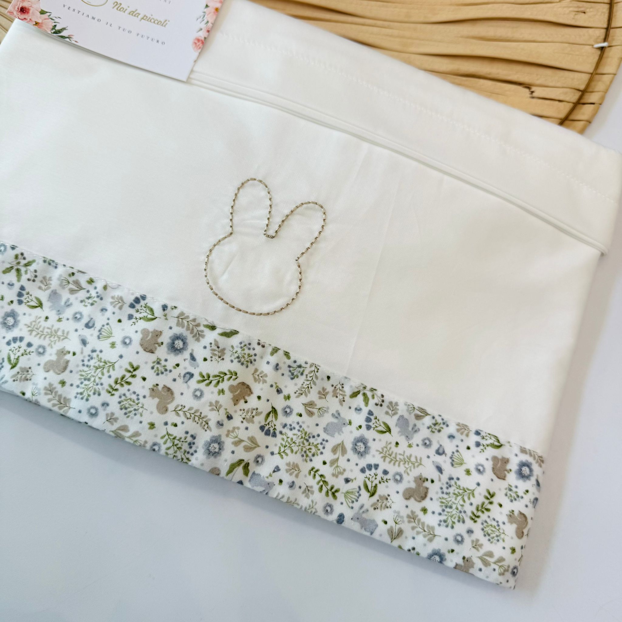 SET LENZUOLA 100 % COTONE PANNA SAGOMA BUNNY - Noi da piccoli