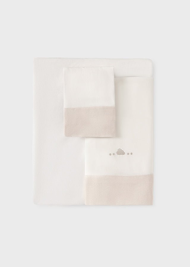 set lenzuola IN COTONE BEIGE - Noi da piccoli