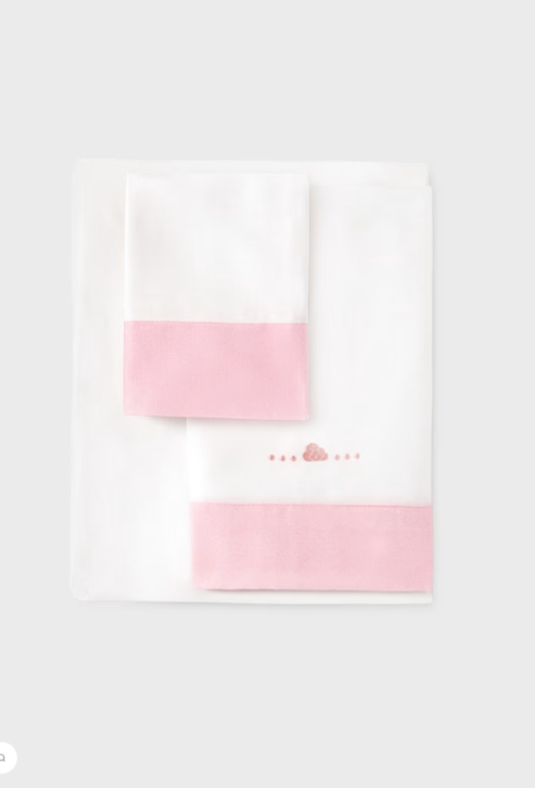 set lenzuola IN COTONE ROSA - Noi da piccoli
