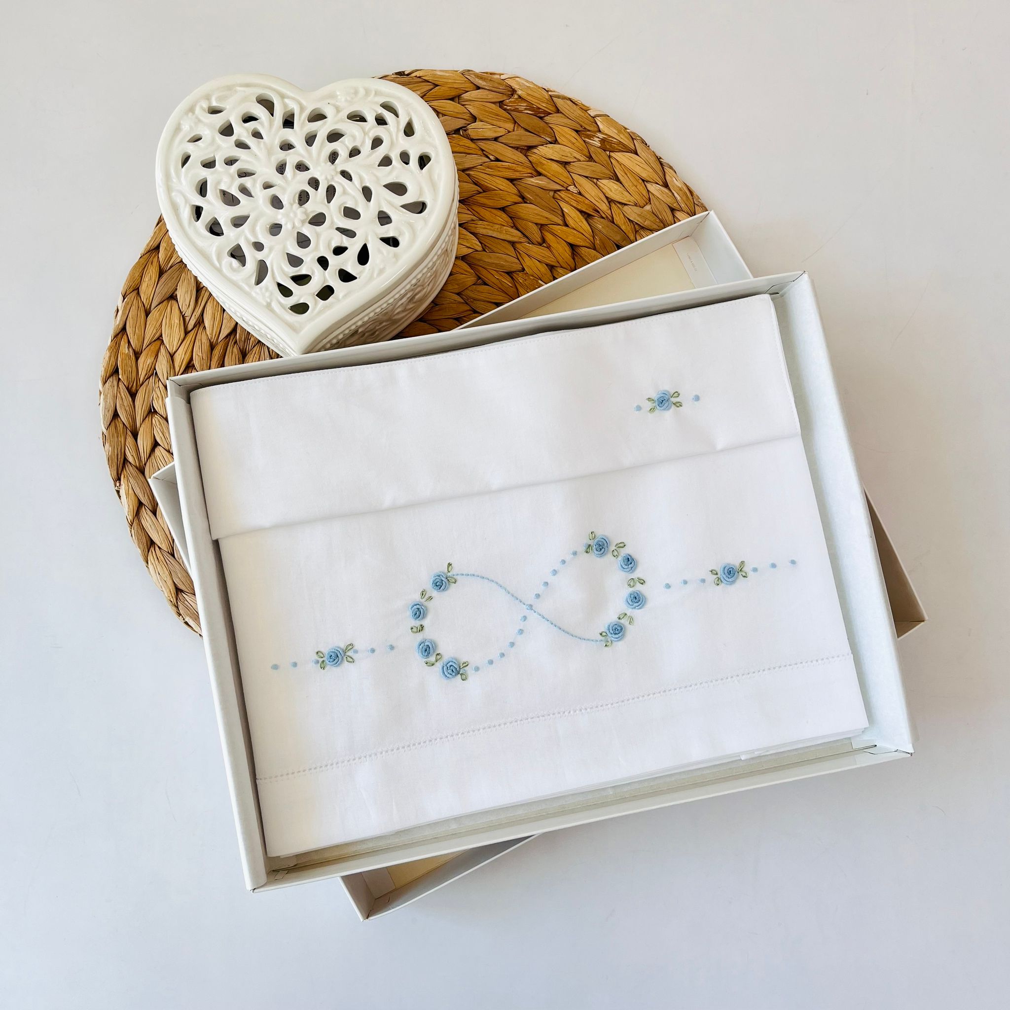 SET LENZUOLA INFINITO 100 % COTONE CIELO - Noi da piccoli