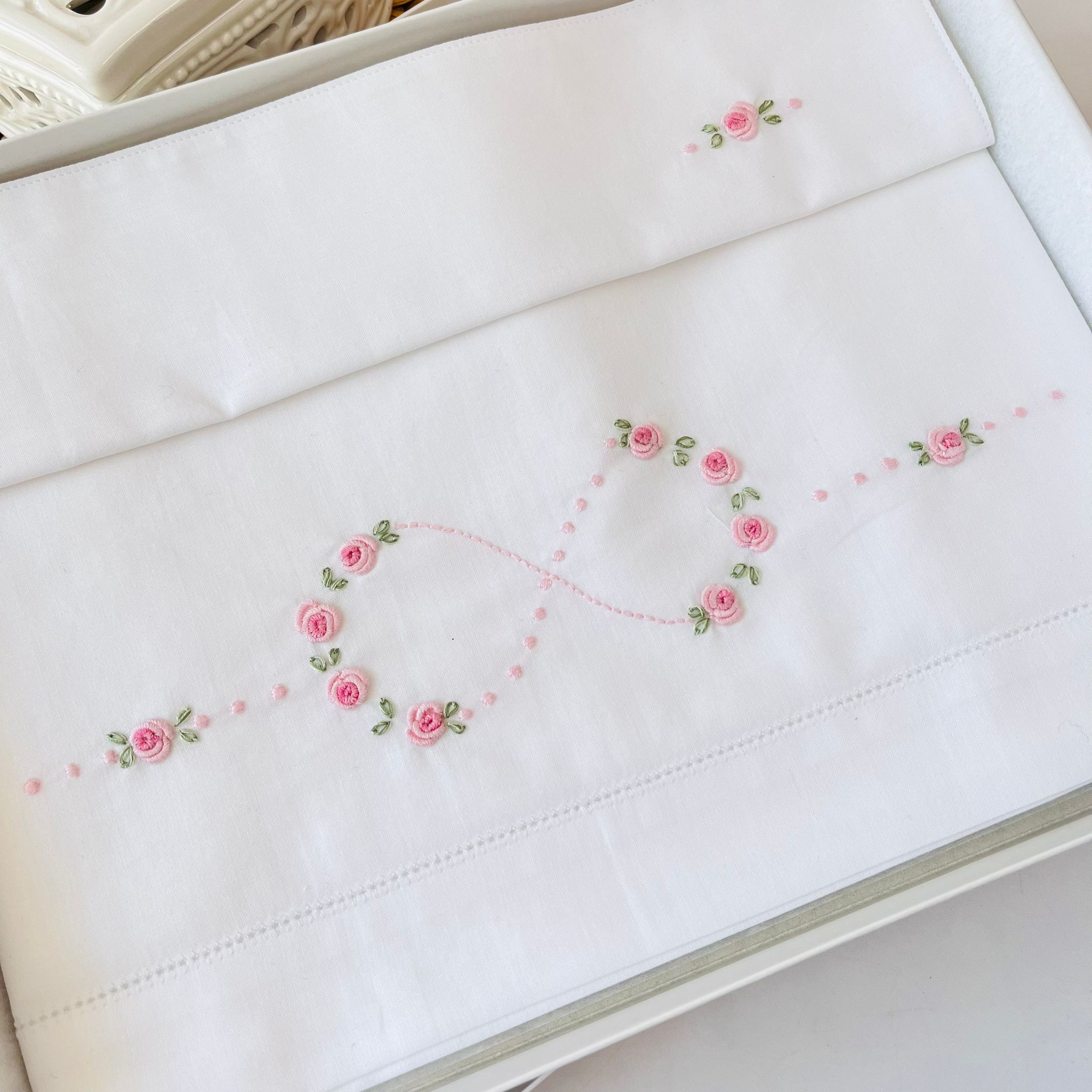 SET LENZUOLA INFINITO 100 % COTONE ROSA - Noi da piccoli