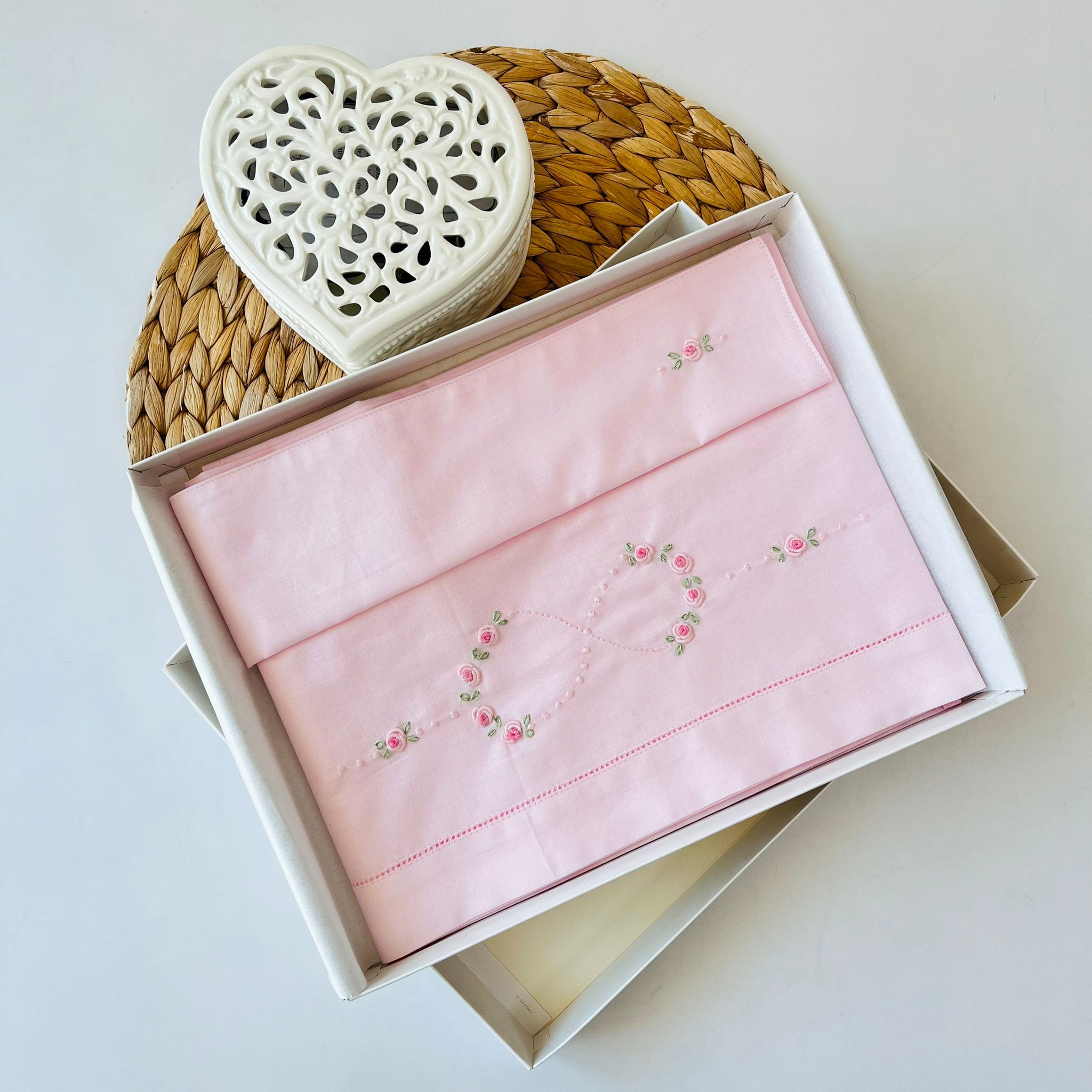 SET LENZUOLA INFINITO 100 % COTONE ROSA - Noi da piccoli