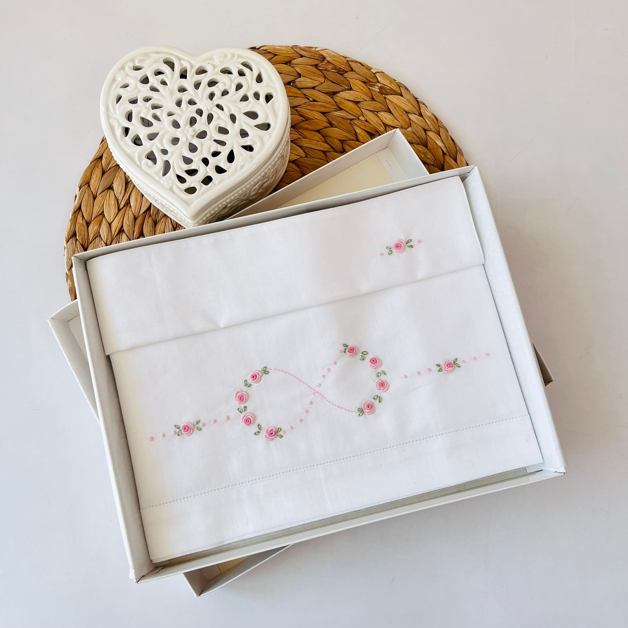 SET LENZUOLA INFINITO 100 % COTONE ROSA - Noi da piccoli