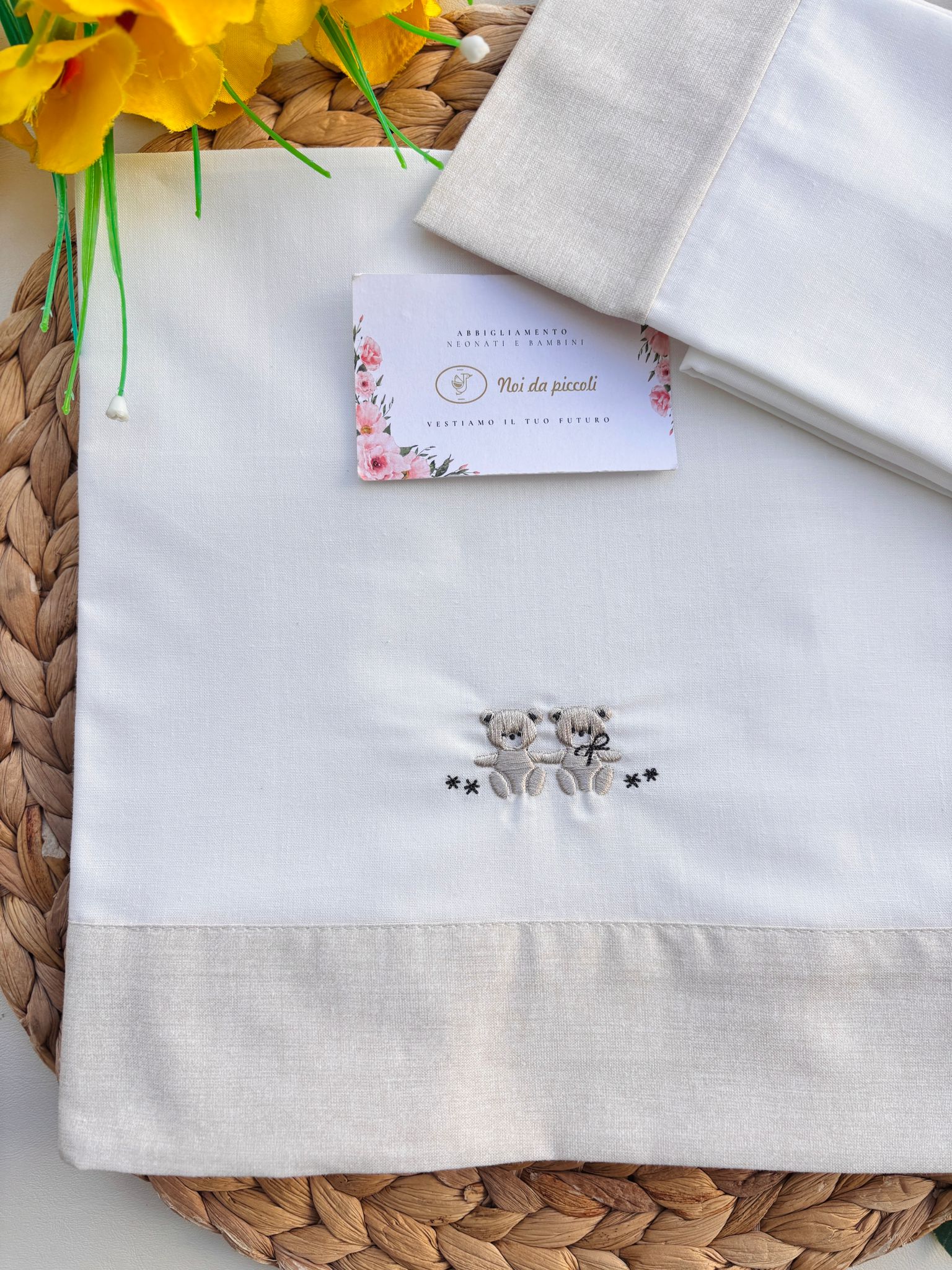 SET LENZUOLA LETTINO IN COTONE ORSETTI TRIGO - Noi da piccoli