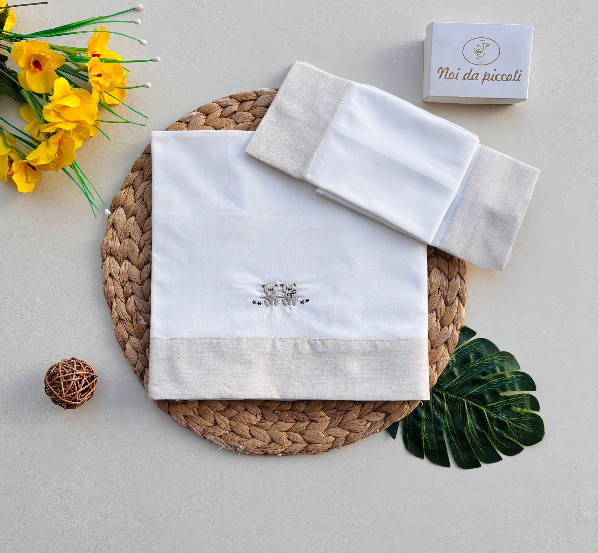 SET LENZUOLA LETTINO IN COTONE ORSETTI TRIGO - Noi da piccoli