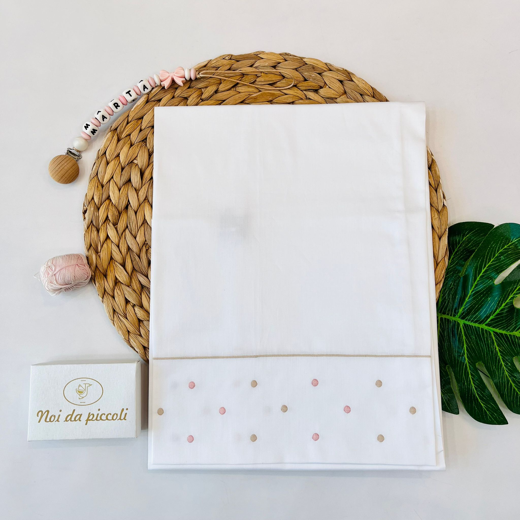 SET LENZUOLA POIS 100 % COTONE MELOGRANO SABBIA - Noi da piccoli