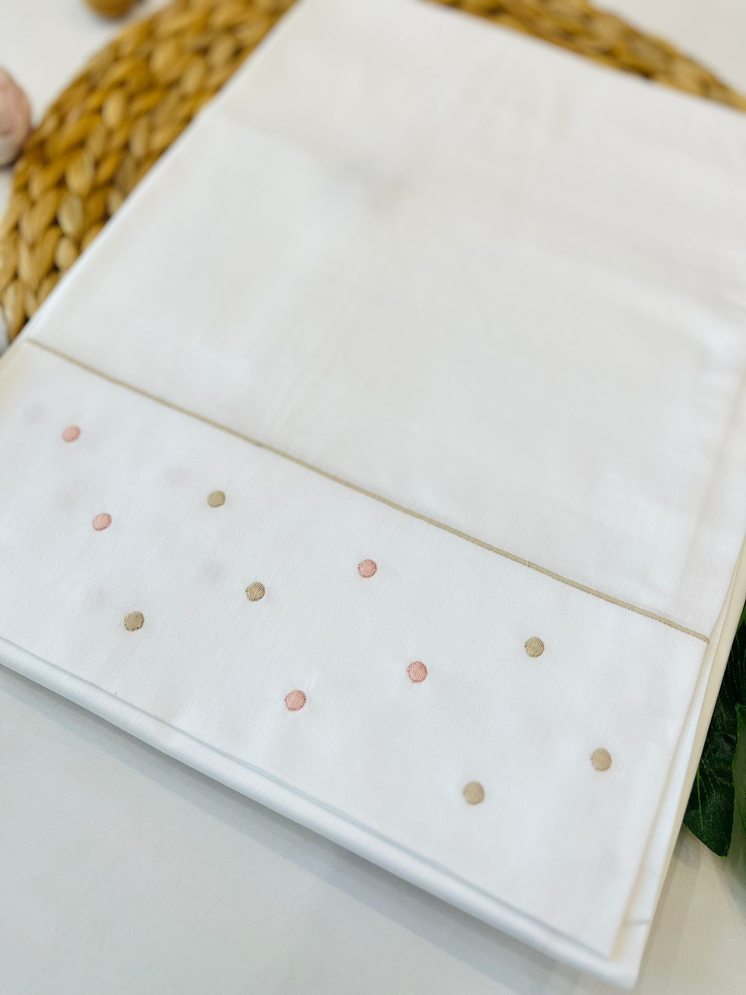 SET LENZUOLA POIS 100 % COTONE MELOGRANO SABBIA - Noi da piccoli