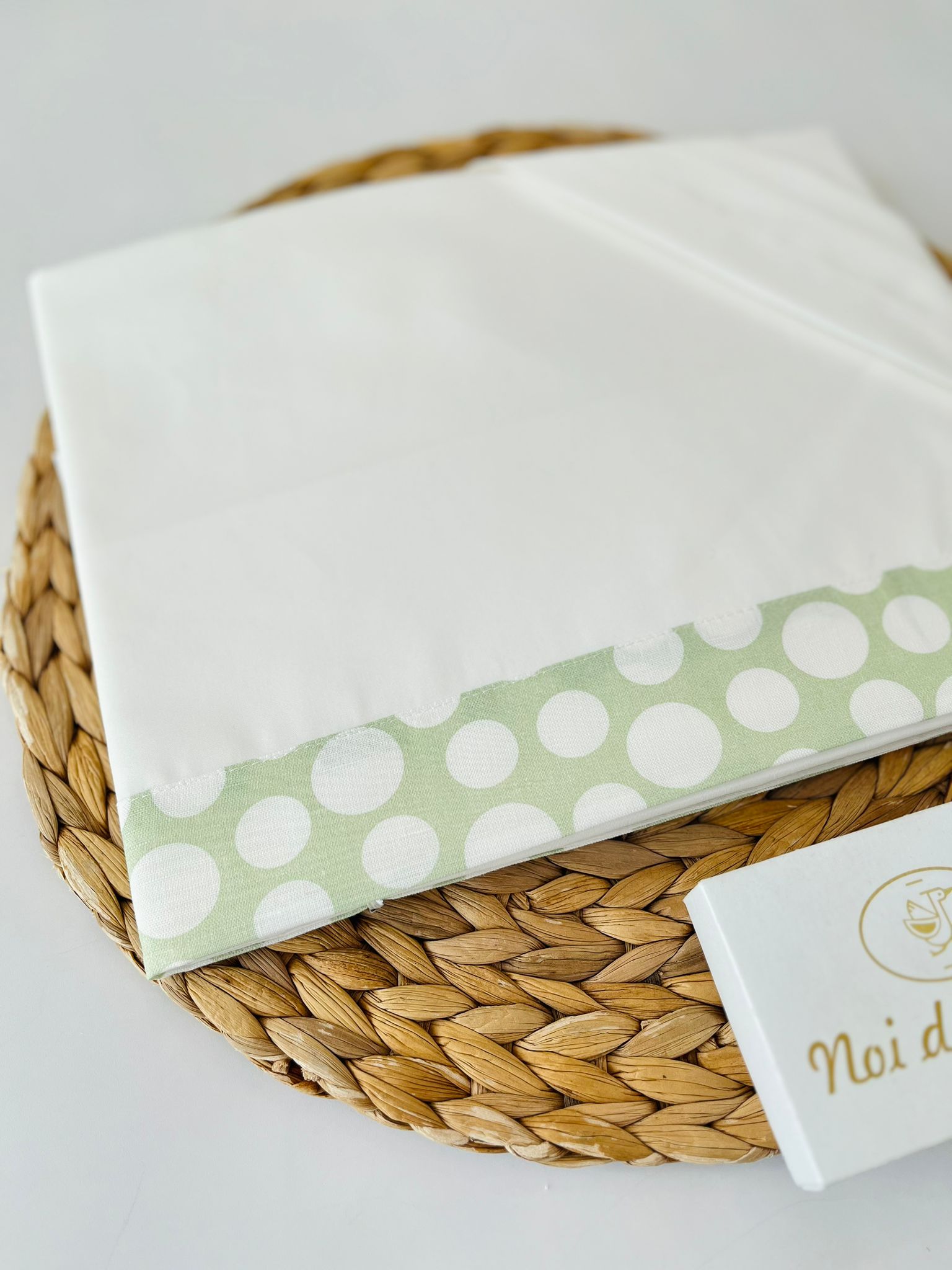 SET LENZUOLA POIS 100 % COTONE VERDE - Noi da piccoli