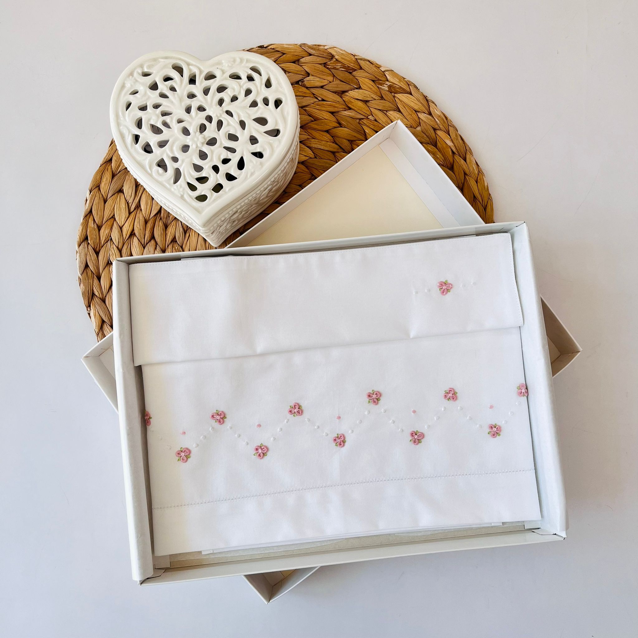 SET LENZUOLA ZIG ZAG 100 % COTONE ROSA - Noi da piccoli