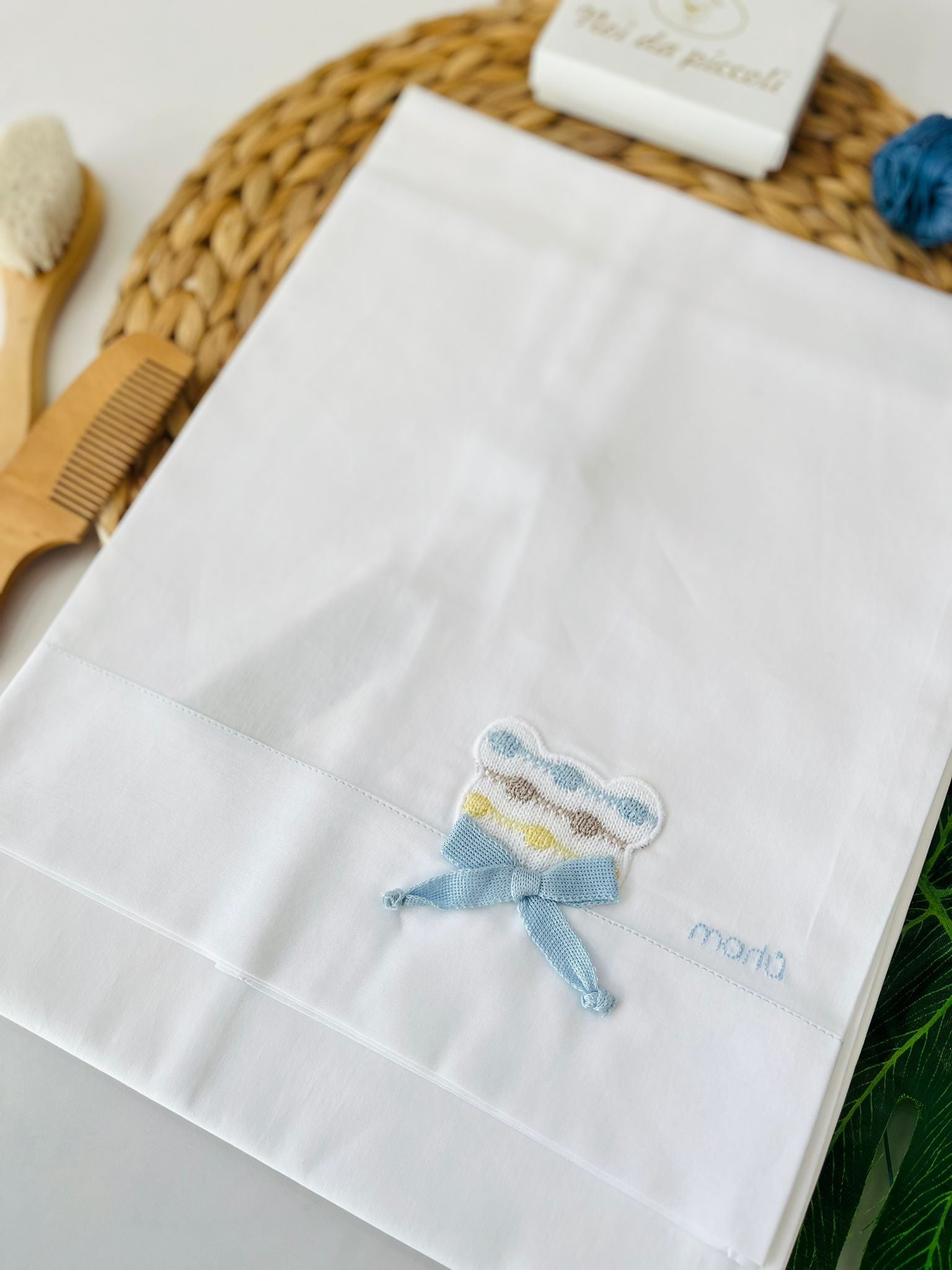 SET LENZUOLINO ORSETTO 100 % COTONE POLVERE MULTICOLOR - Noi da piccoli