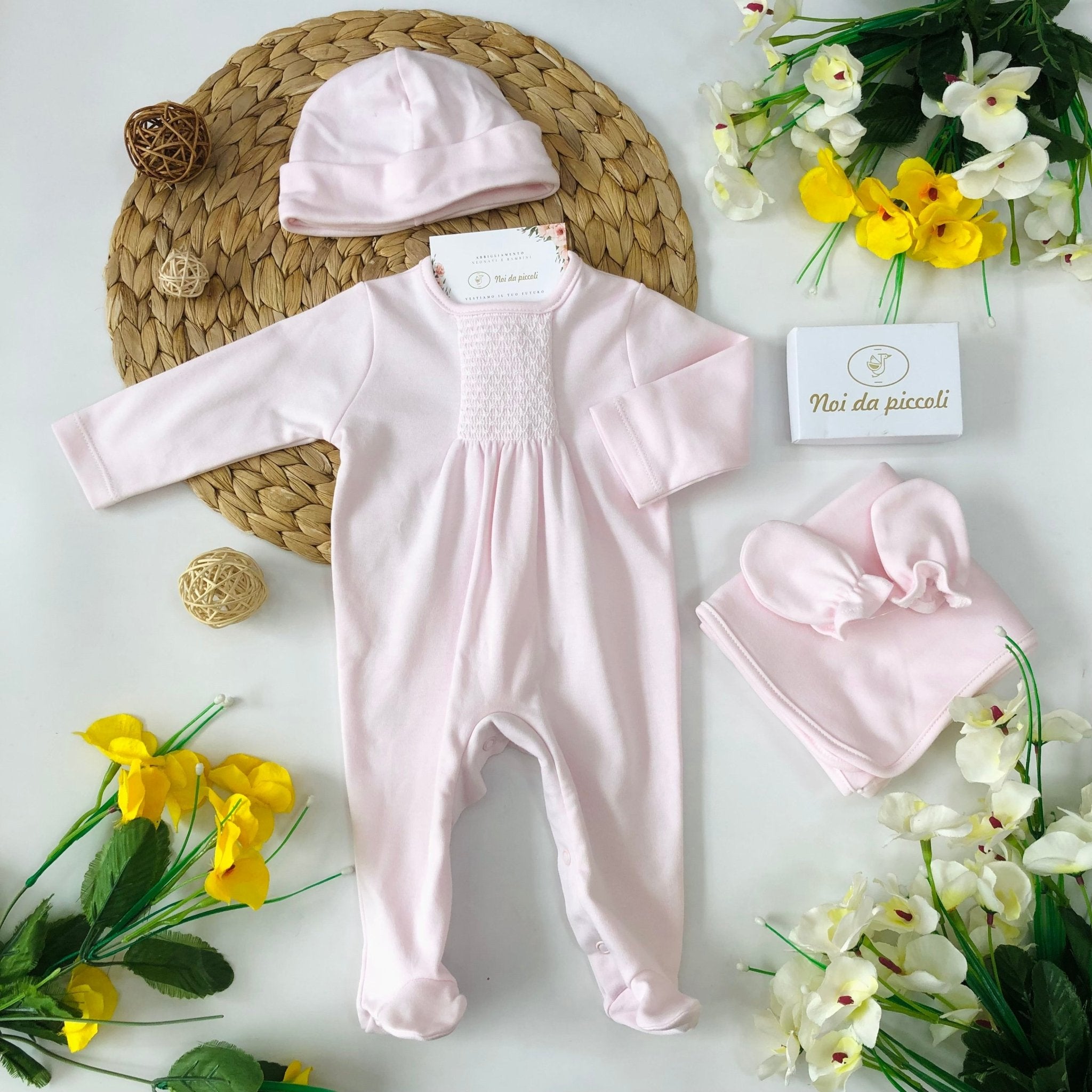 SET NASCITA CALDO COTONE ROSA - Noi da piccoli