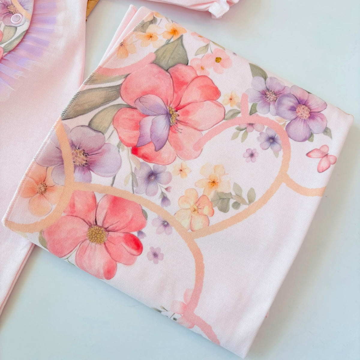 SET NASCITA in cotone caldo mix fiorellini ROSA - Noi da piccoli