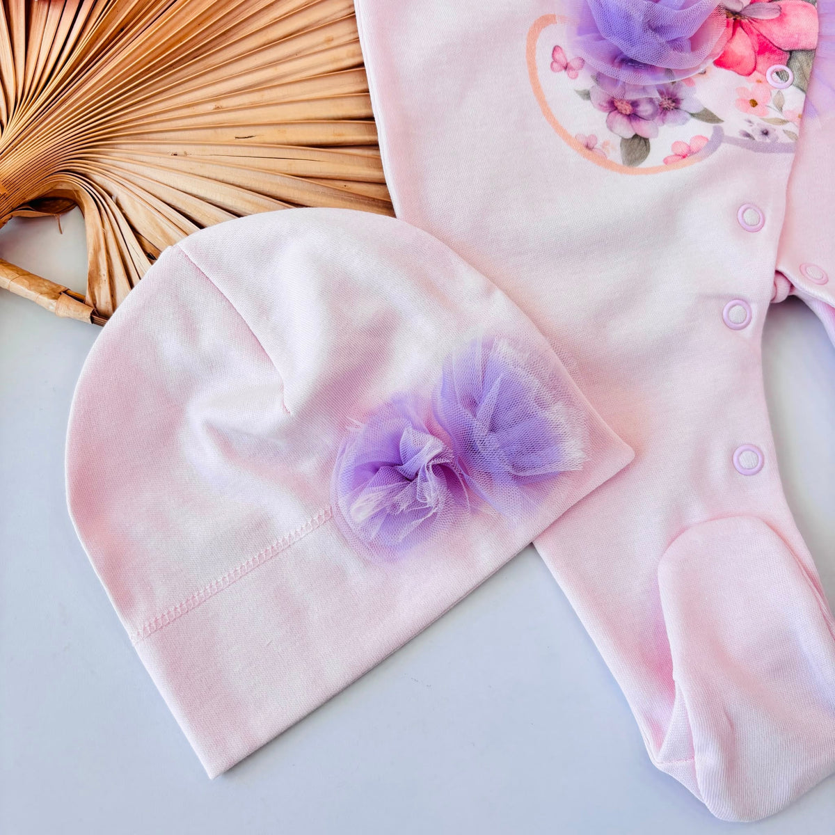SET NASCITA in cotone caldo mix fiorellini ROSA - Noi da piccoli