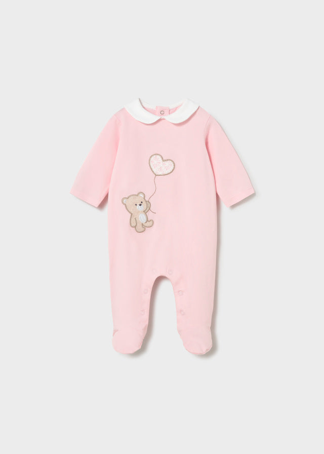 TUTINA ORSETTO CON CUORICINO COTONE ROSA BABY