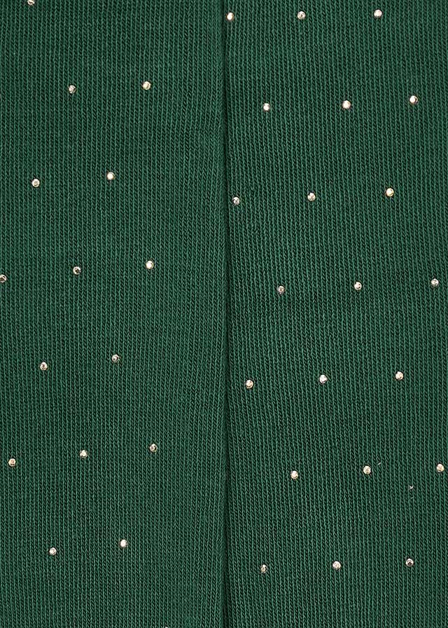 COLLANT IN FILATO CALDO VERDE CON PUNTI LUCE