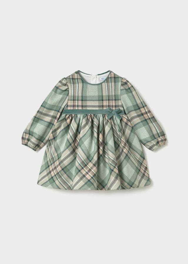 VESTITO TARTAN VERDE IN COTONE CALDO