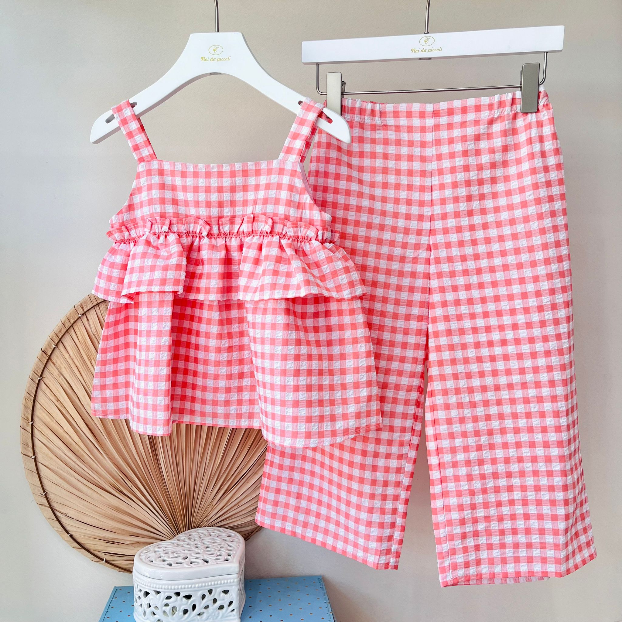 TOP CON PANTALONE CATANZARO 100 % COTONE ARANCIO - Noi da piccoli