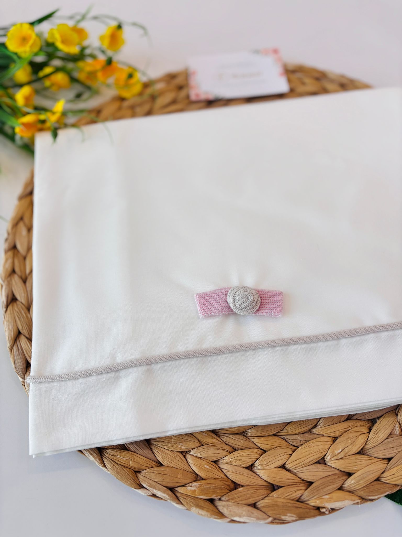 SET LENZUOLA FIOCCO 100 % COTONE CON FIOCCHETTINO