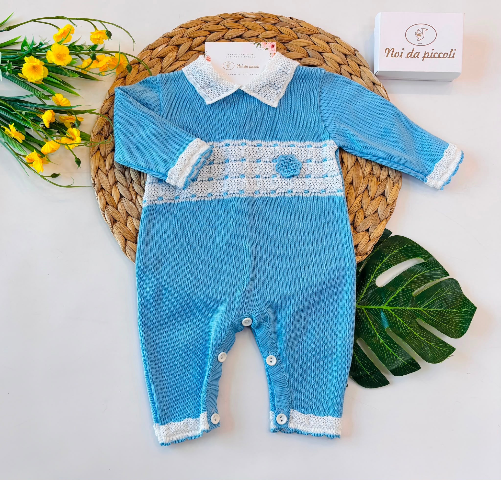 TUTINA 100% FILO DI COTONE CELESTE - Noi da piccoli