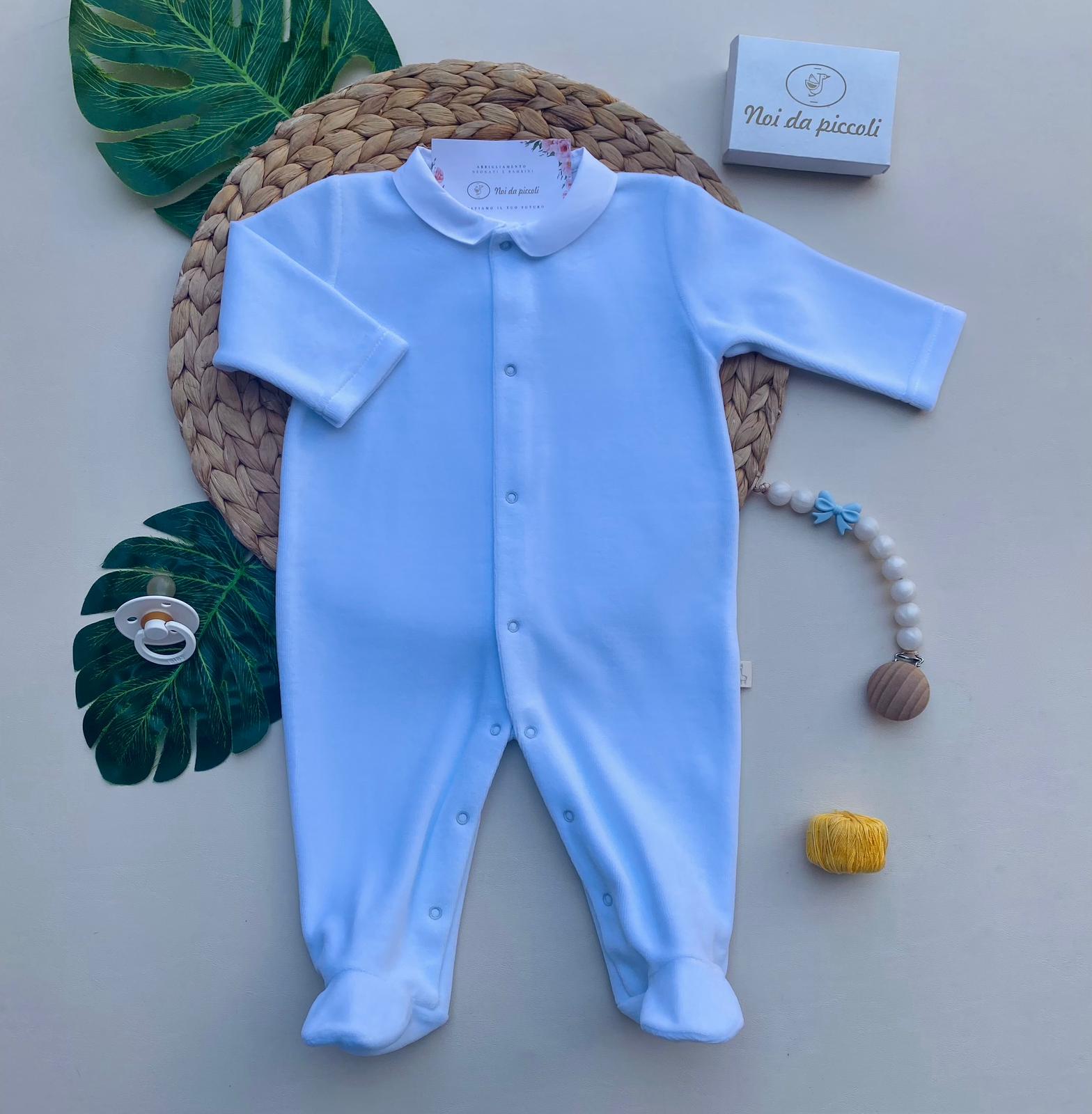 TUTINA ANTIPANICO CON COLLETTO BIANCO CINIGLIA CIELO - Noi da piccoli