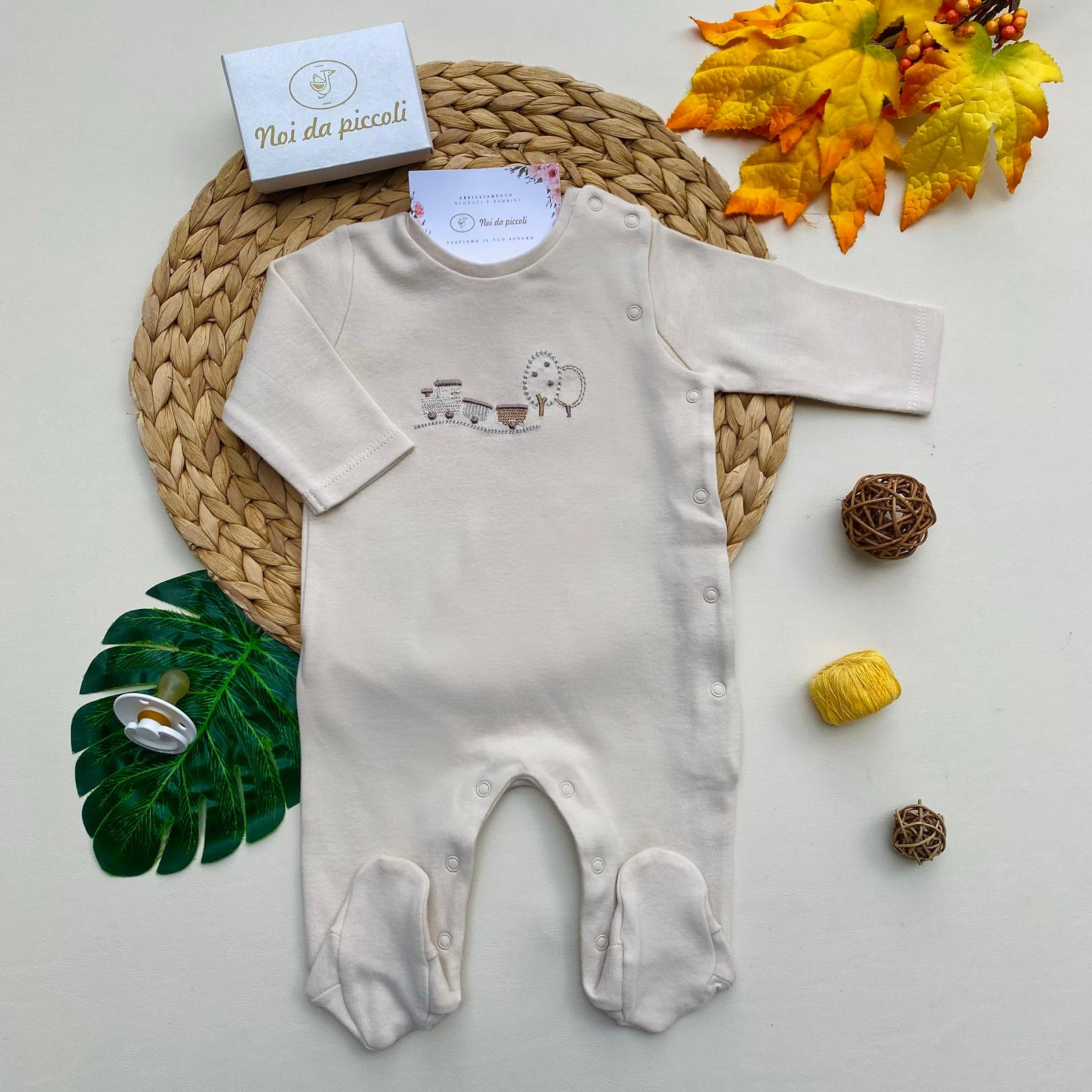 TUTINA ANTIPANICO CON DISEGNINI FILATO CALDO CREMA - Noi da piccoli