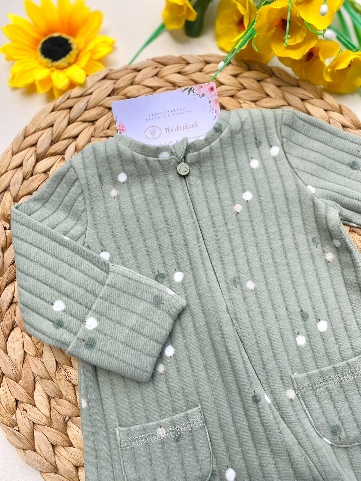 TUTINA ANTIPANICO CON DISEGNINI FILATO CALDO VERDE BOTTIGLIA - Noi da piccoli