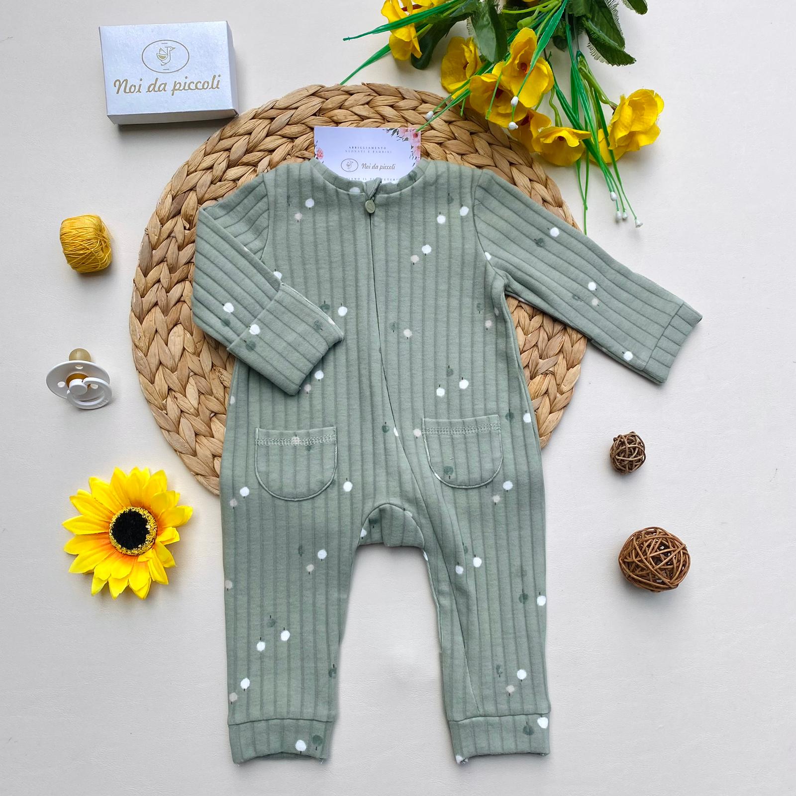 TUTINA ANTIPANICO CON DISEGNINI FILATO CALDO VERDE BOTTIGLIA - Noi da piccoli