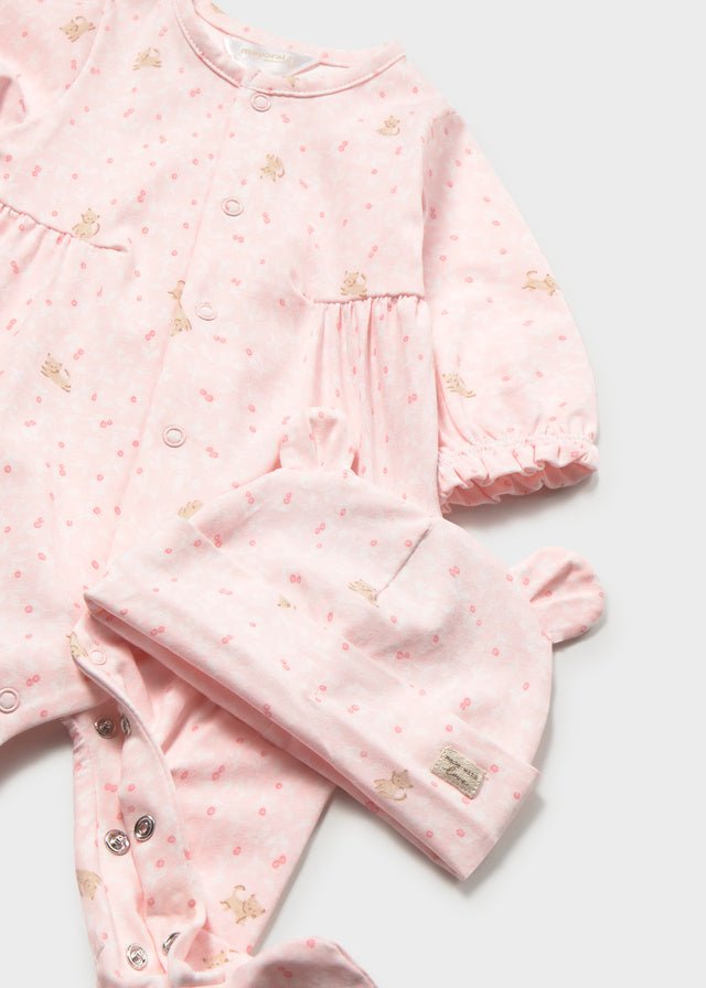 TUTINA ANTIPANICO CON GATTINI E CAPPELLINO ABBINATO Cotone ROSA - Noi da piccoli
