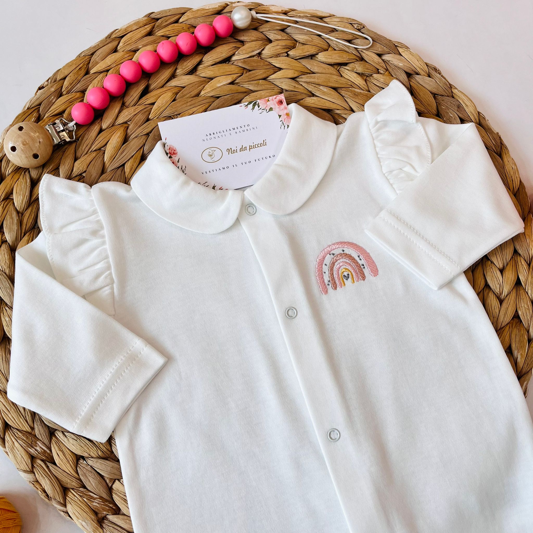 TUTINA ANTIPANICO COTONE BIANCO CON ARCOBALENO - Noi da piccoli