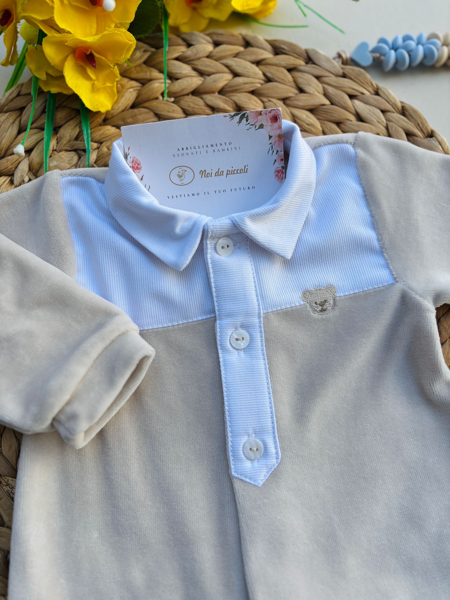 TUTINA ANTIPANICO IN CINIGLIA BIANCO BEIGE - Noi da piccoli