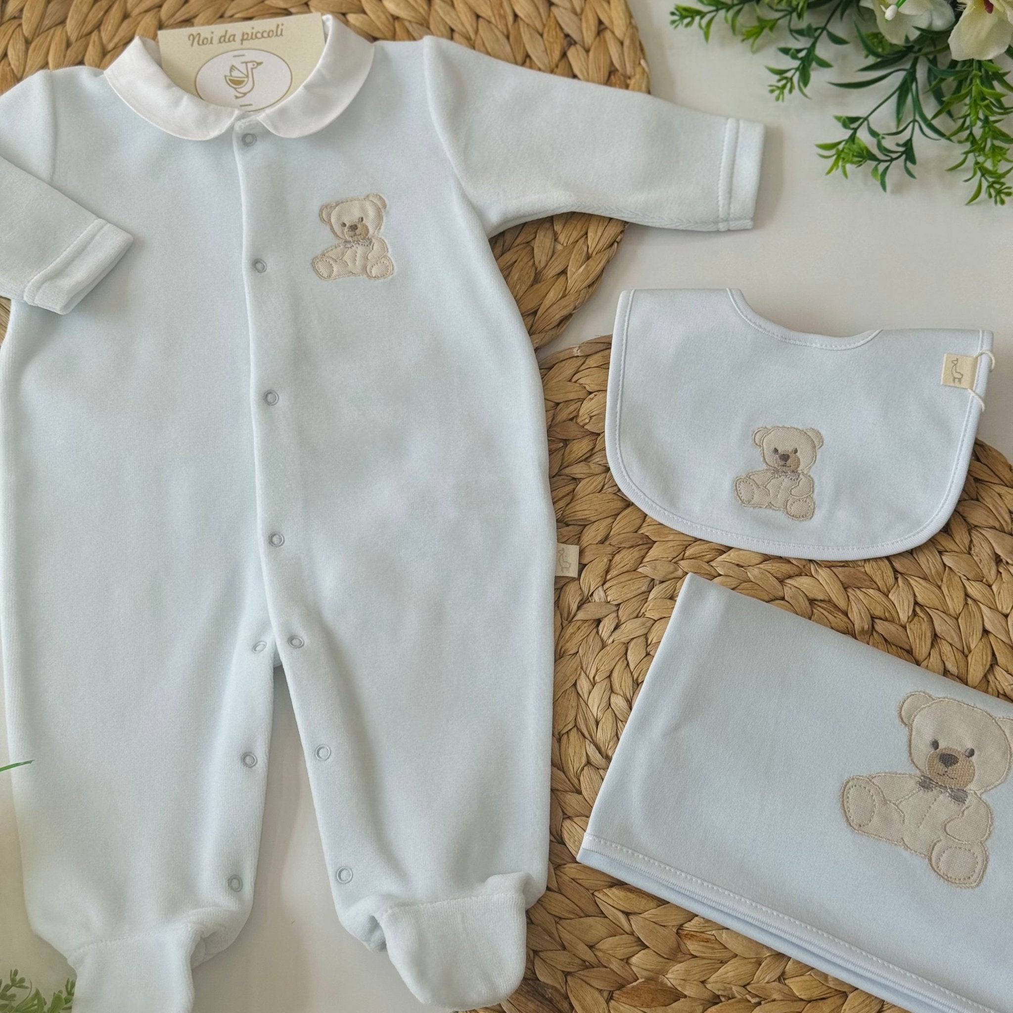 TUTINA ANTIPANICO IN CINIGLIA CIELO ORSETTO BEIGE - Noi da piccoli