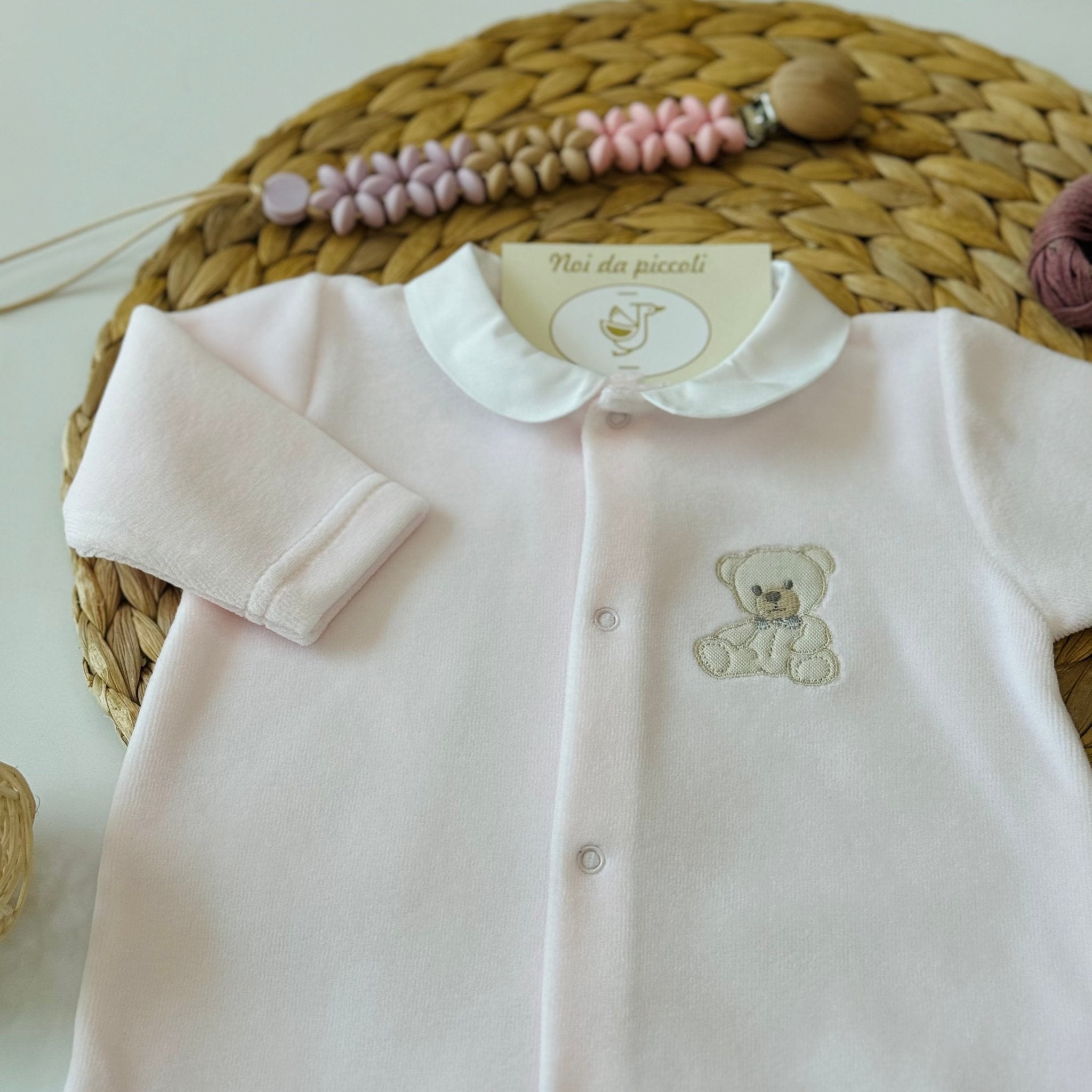 TUTINA ANTIPANICO IN CINIGLIA ROSA ORSETTO BEIGE - Noi da piccoli