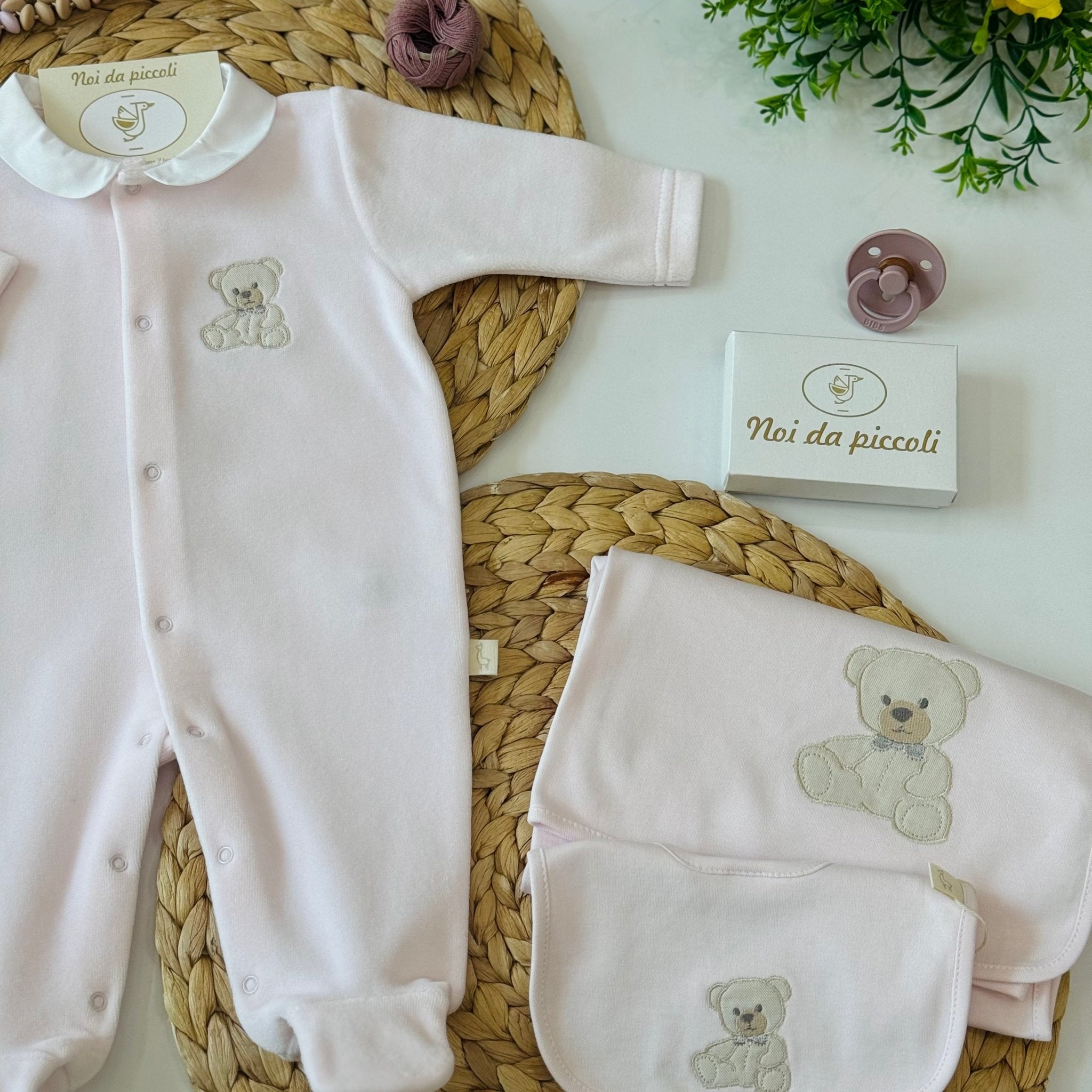 TUTINA ANTIPANICO IN CINIGLIA ROSA ORSETTO BEIGE - Noi da piccoli