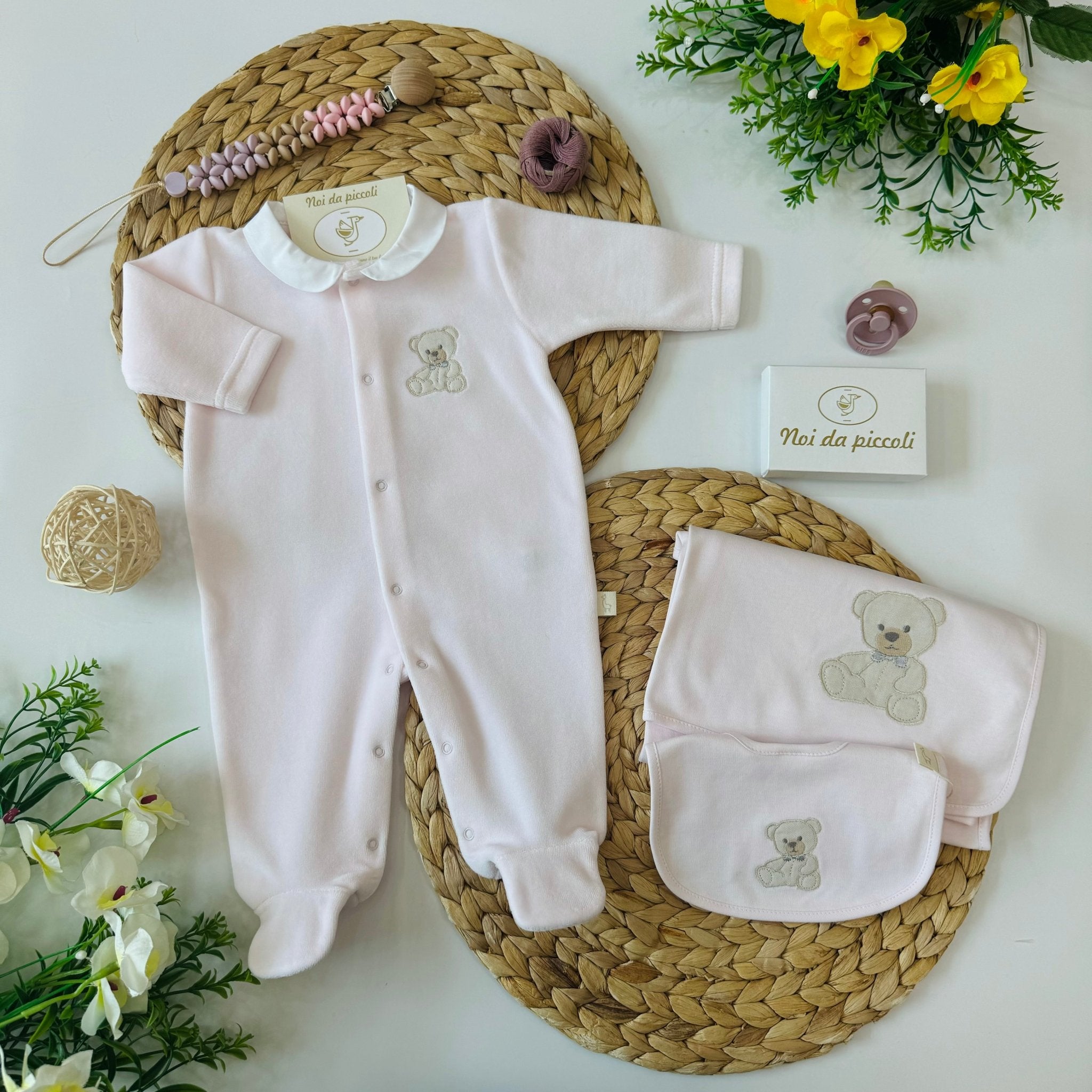 TUTINA ANTIPANICO IN CINIGLIA ROSA ORSETTO BEIGE - Noi da piccoli