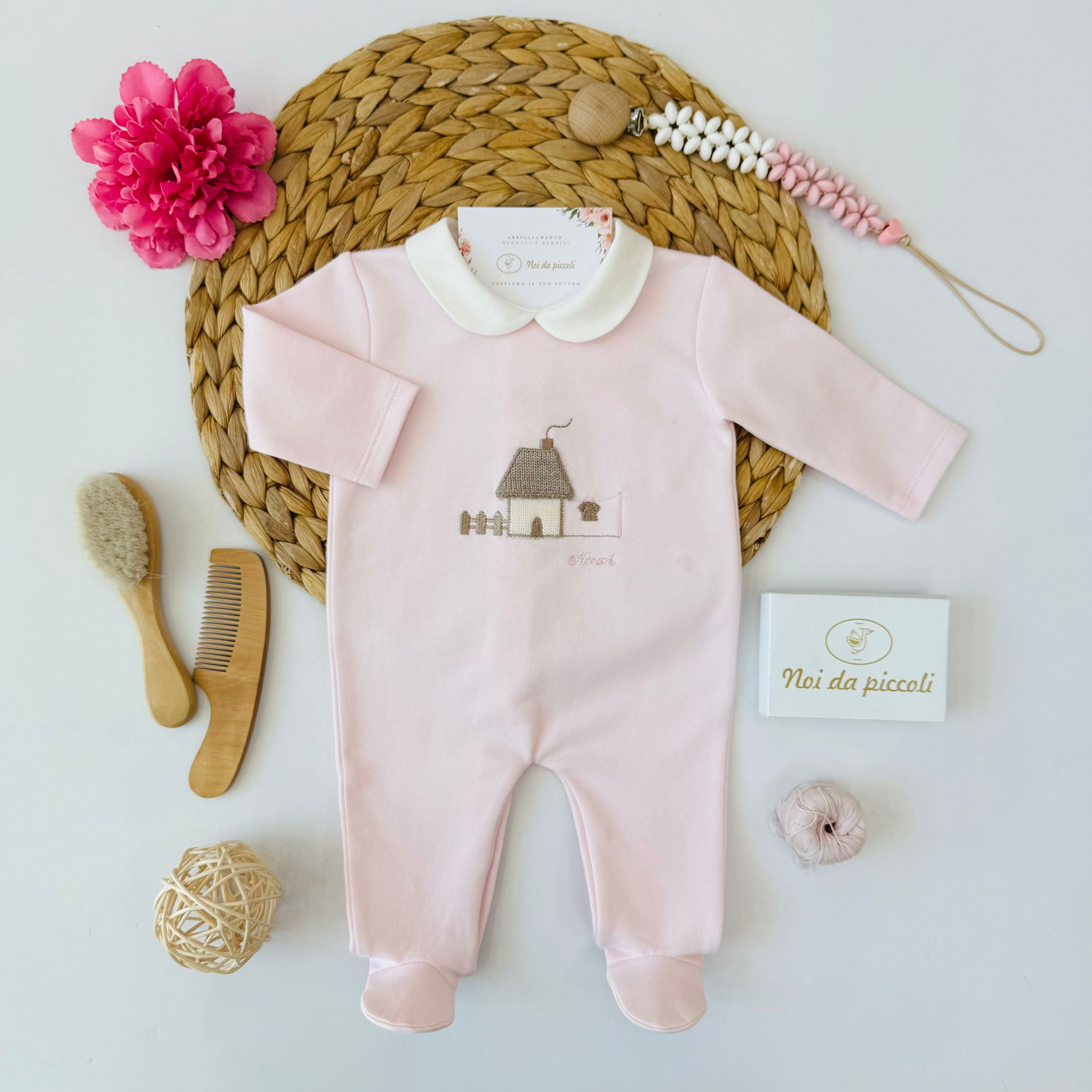 TUTINA CASETTA IN CAMPAGNA COTONE CALDO ROSA - Noi da piccoli