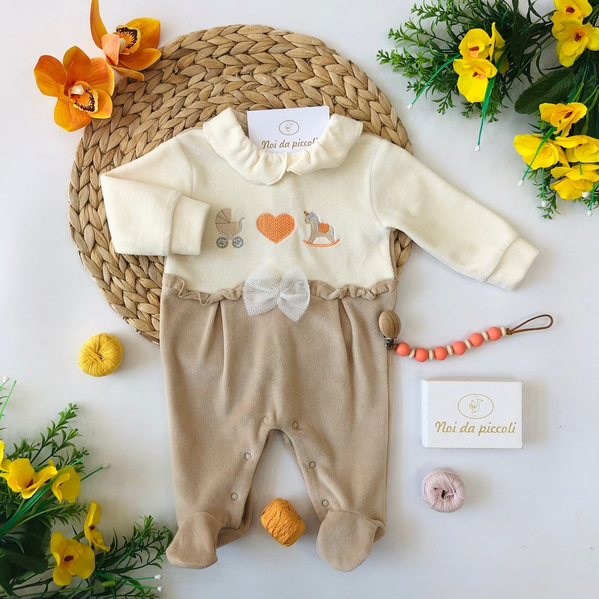 TUTINA CINIGLIA BURRO BEIGE E ARANCIO - Noi da piccoli