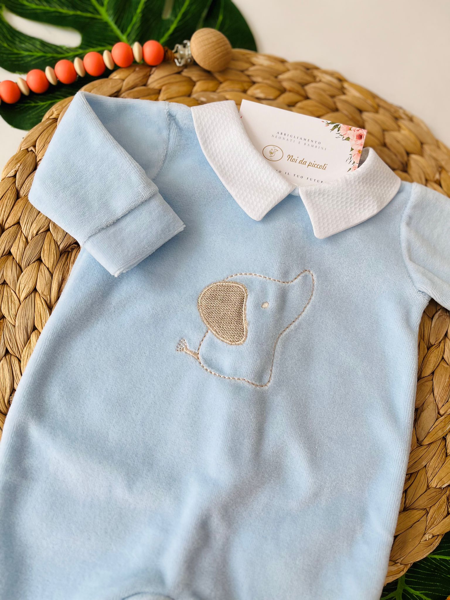 TUTINA CINIGLIA ELEFANTINO CIELO - Noi da piccoli