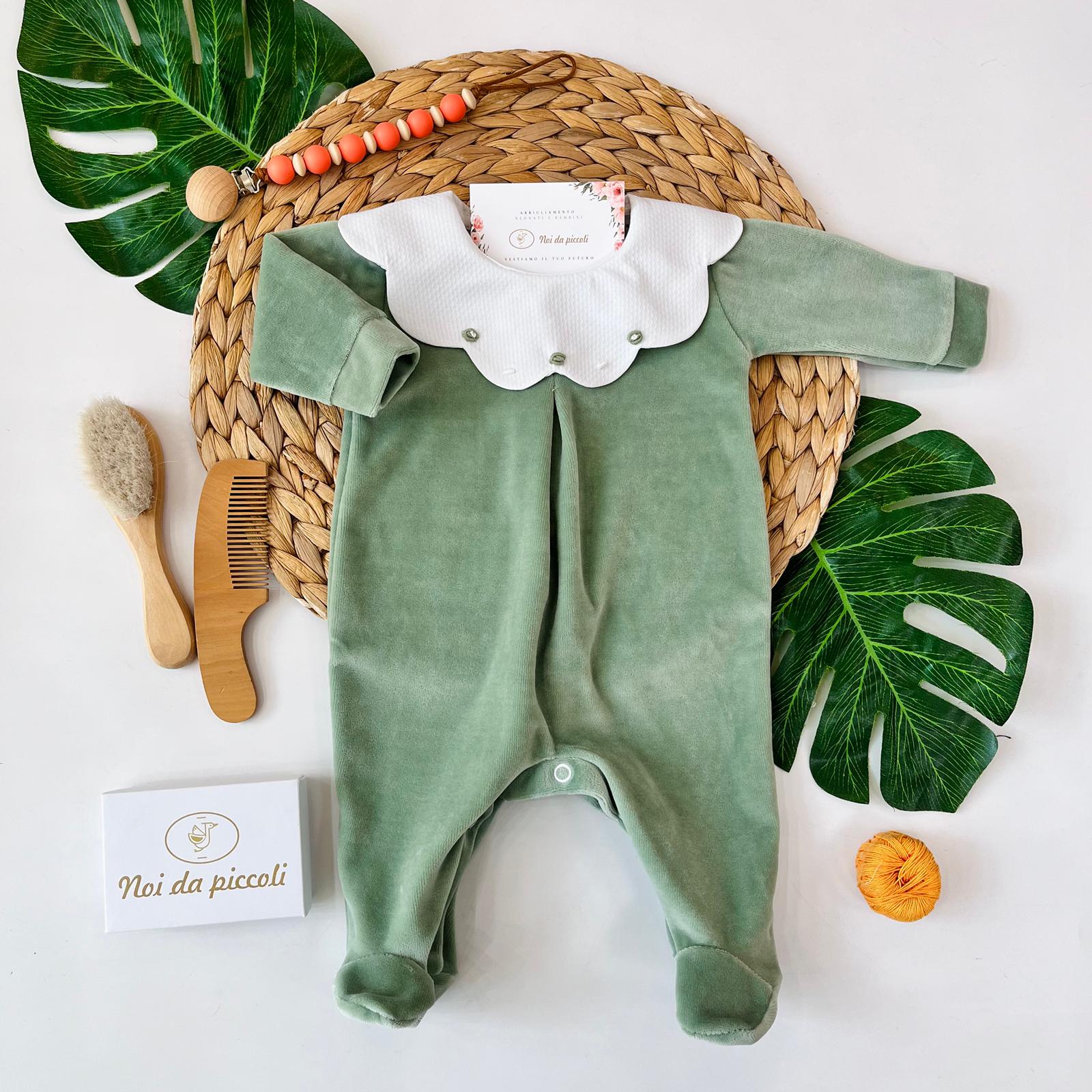 TUTINA COLLO ONDULATO FIORELLINI CINIGLIA SALVIA - Noi da piccoli