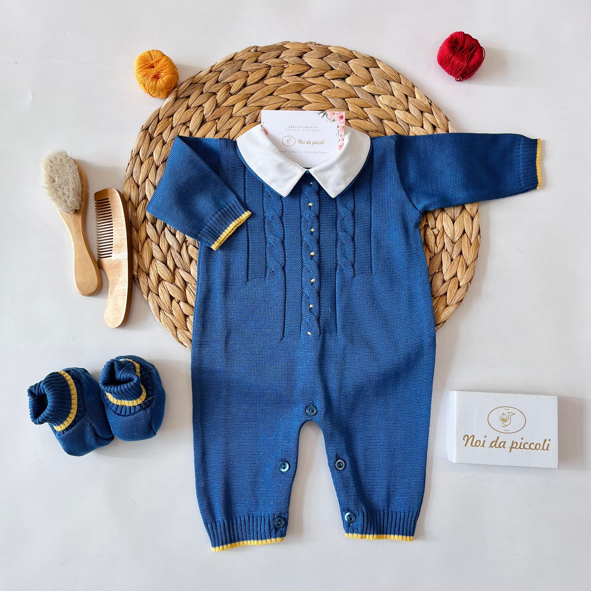 TUTINA CON BABBUCCE 100 % COTONE BLU - Noi da piccoli