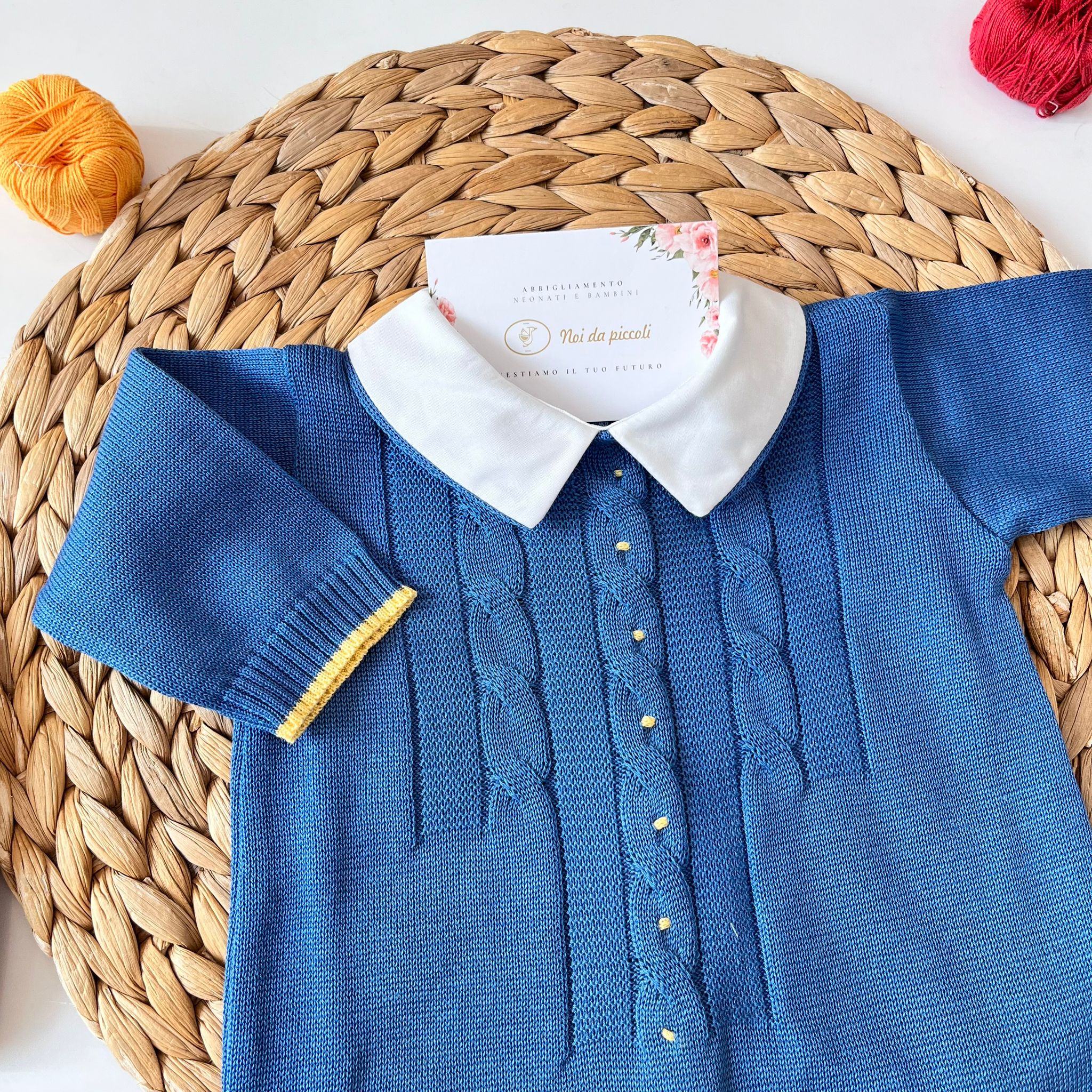 TUTINA CON BABBUCCE 100 % COTONE BLU - Noi da piccoli