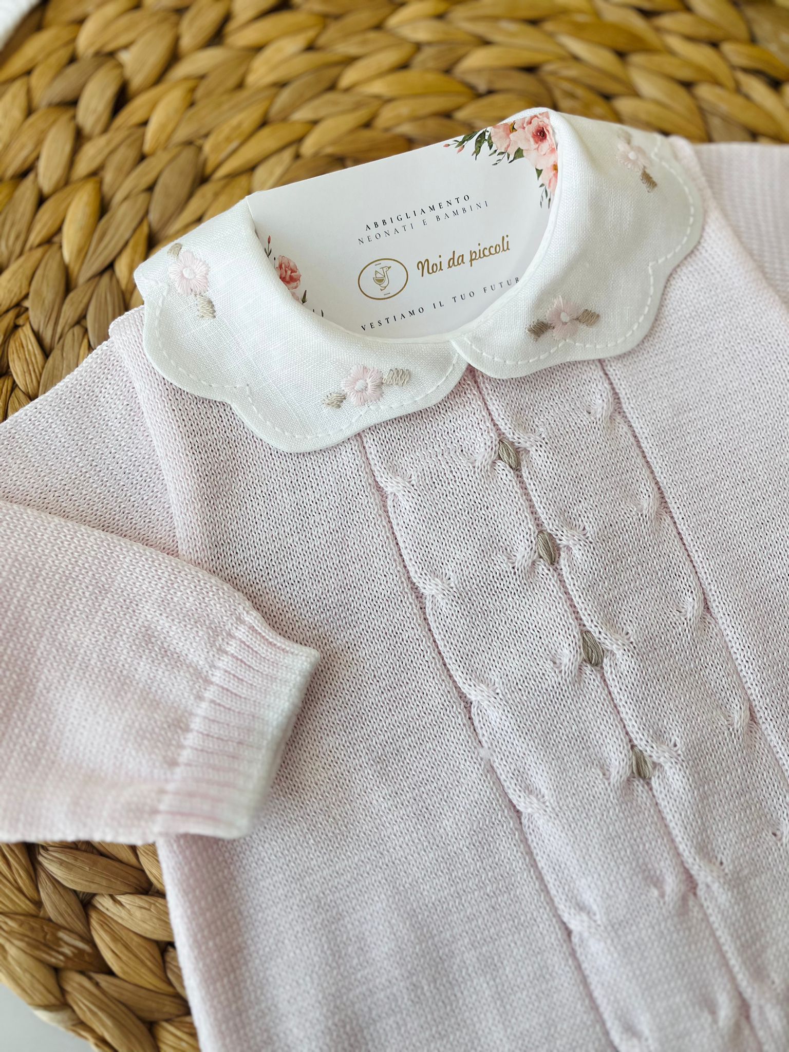 TUTINA CON BABBUCCE 100 % COTONE Rosa - Noi da piccoli