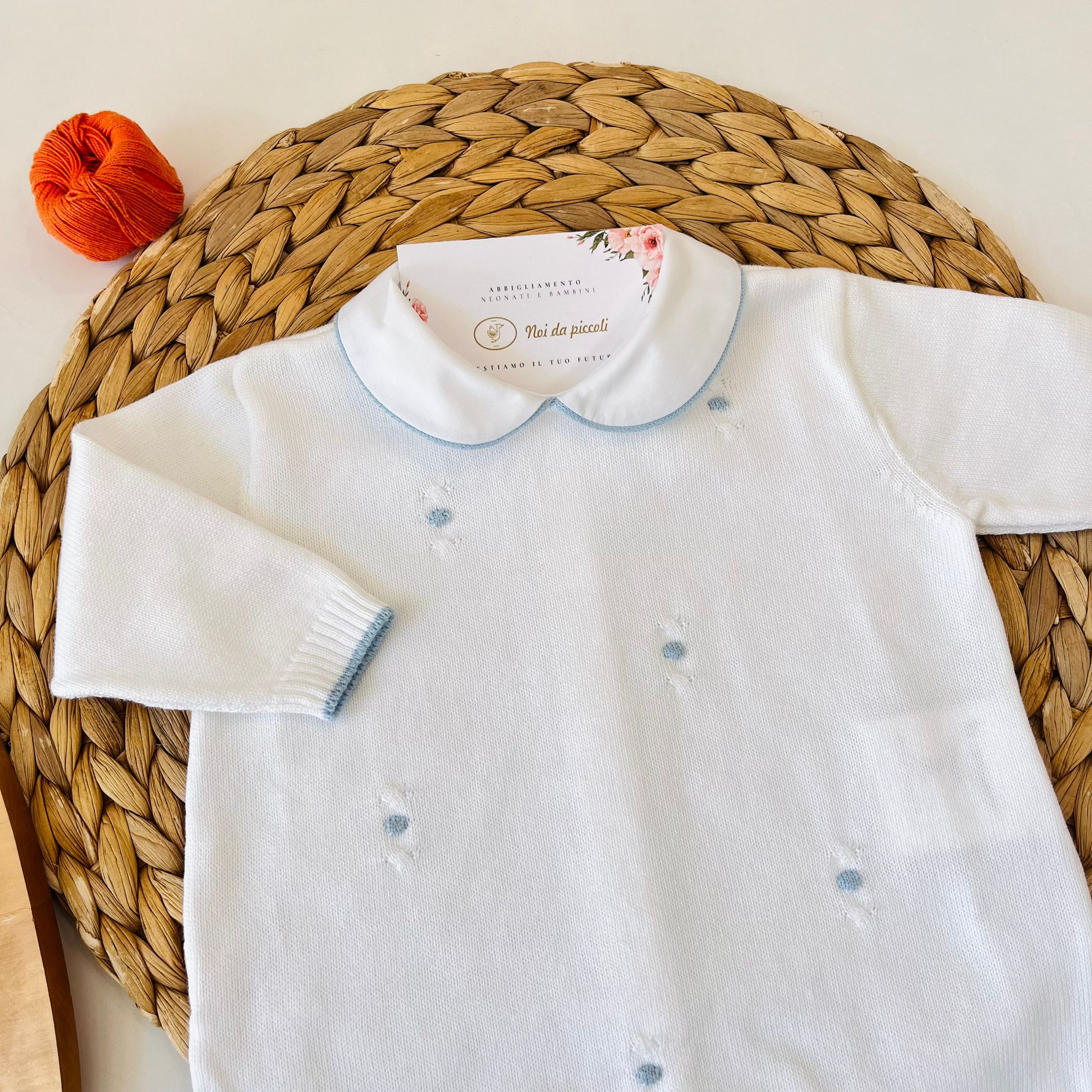 TUTINA CON BABBUCCE 100% FILO DI COTONE BIANCO - Noi da piccoli