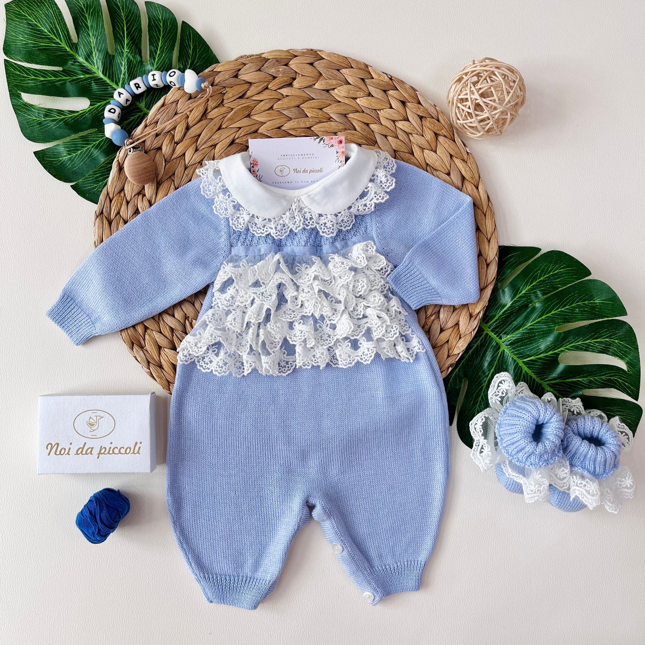 TUTINA CON BABBUCCE 100% lana merino extrafine SUGAR - Noi da piccoli
