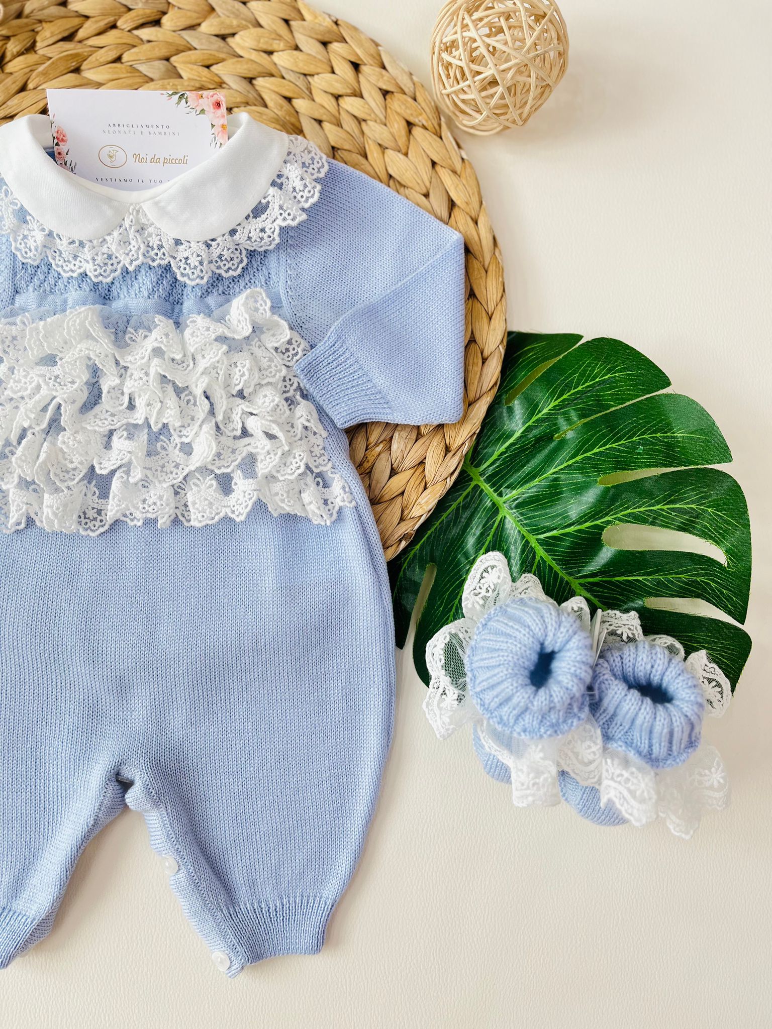 TUTINA CON BABBUCCE 100% lana merino extrafine SUGAR - Noi da piccoli