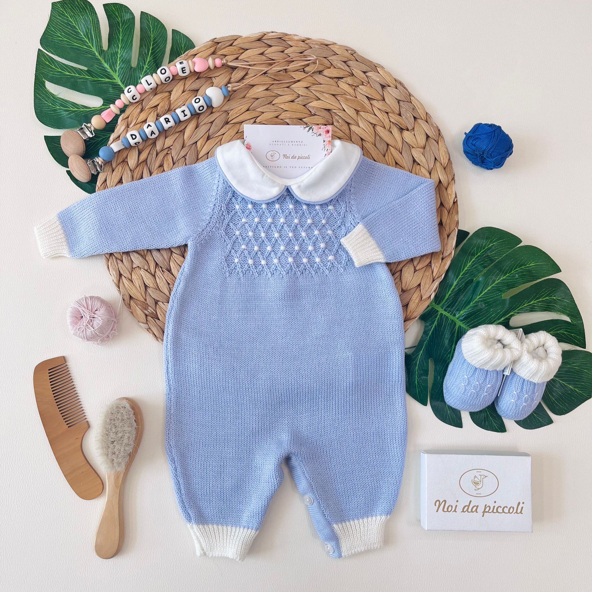 TUTINA CON BABBUCCE 100% lana merino extrafine SUGAR - Noi da piccoli