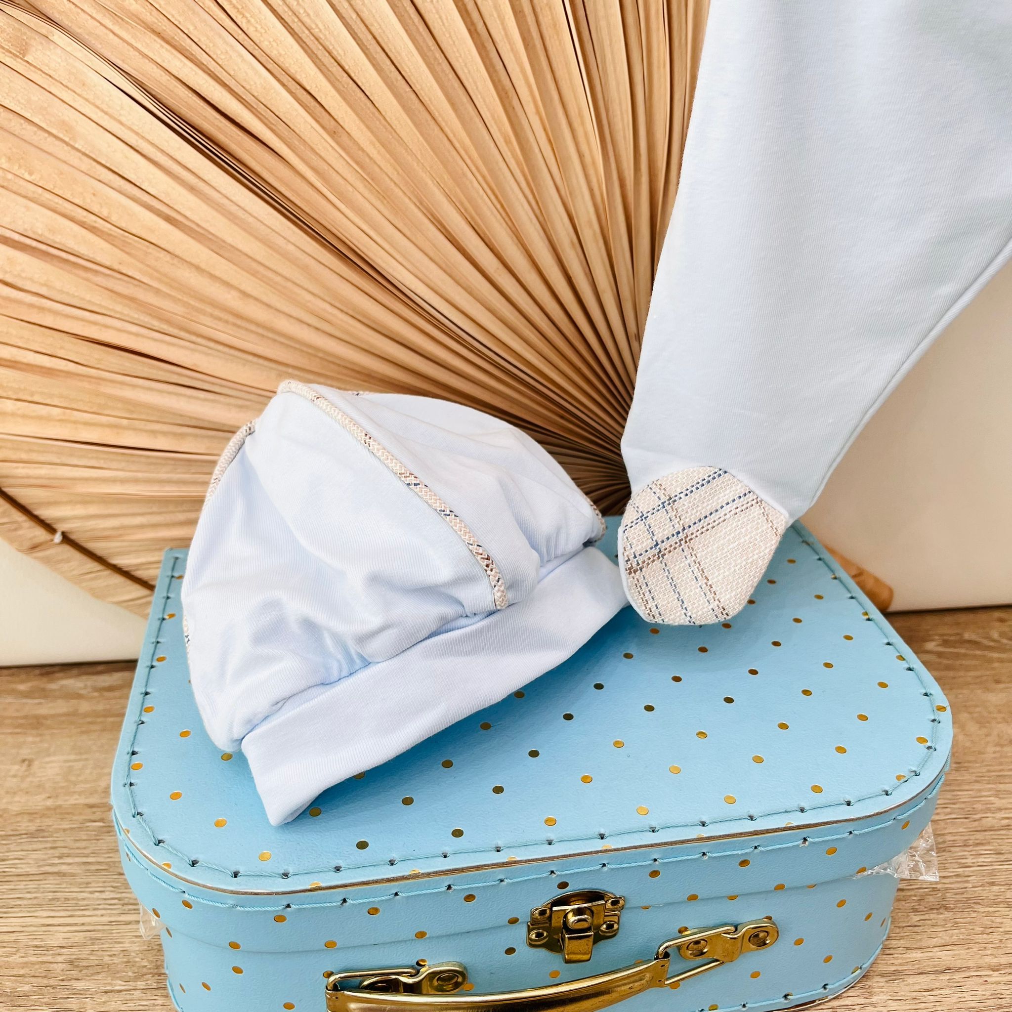 TUTINA CON CAPPELLINO IN COTONE CIELO - Noi da piccoli