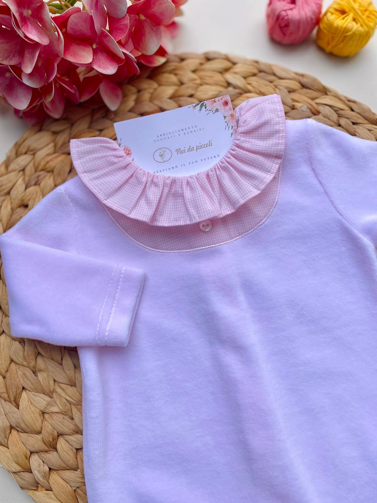TUTINA CON COLLETTO A VOILAT CINIGLIA ROSA BABY - Noi da piccoli