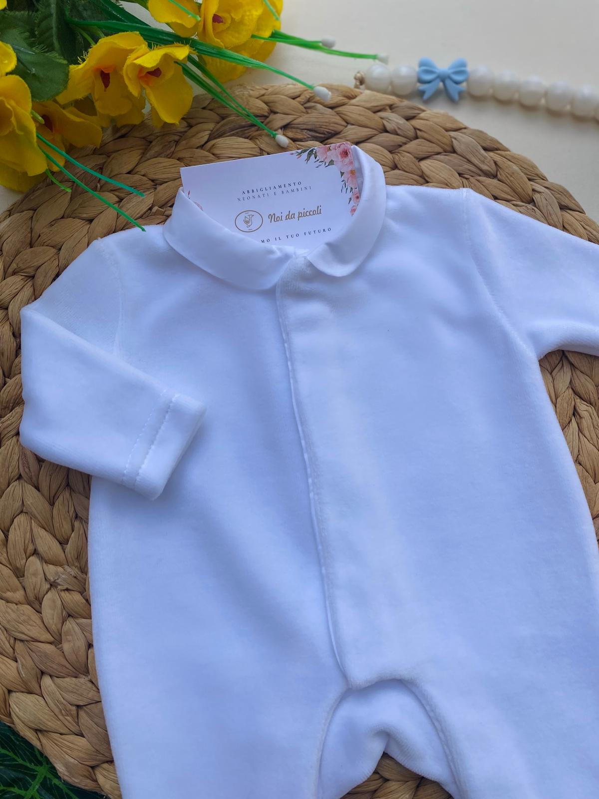 TUTINA CON COLLETTO BIANCO CINIGLIA BIANCO - Noi da piccoli