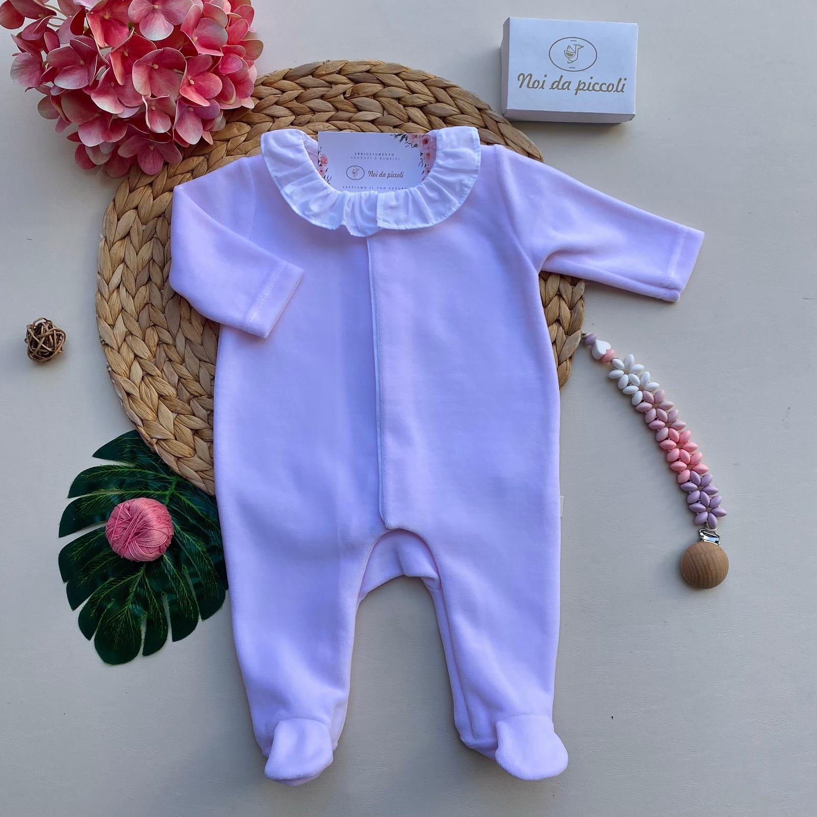 TUTINA CON COLLETTO BIANCO CINIGLIA ROSA BABY - Noi da piccoli